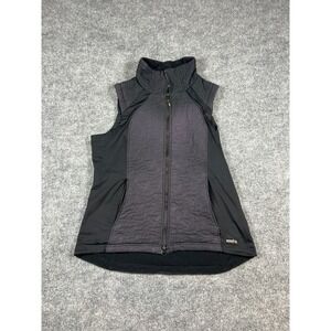 Kerrits Equestrian Vest Womens L Black Gray Quilted Front Panel Full Zip Riding